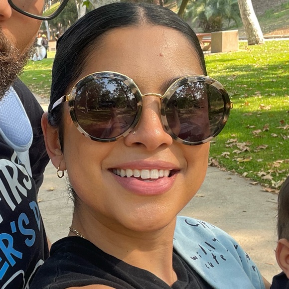 Prada SPR50T Round Frame Tortoiseshell Sunglasses - Picture 2 of 8